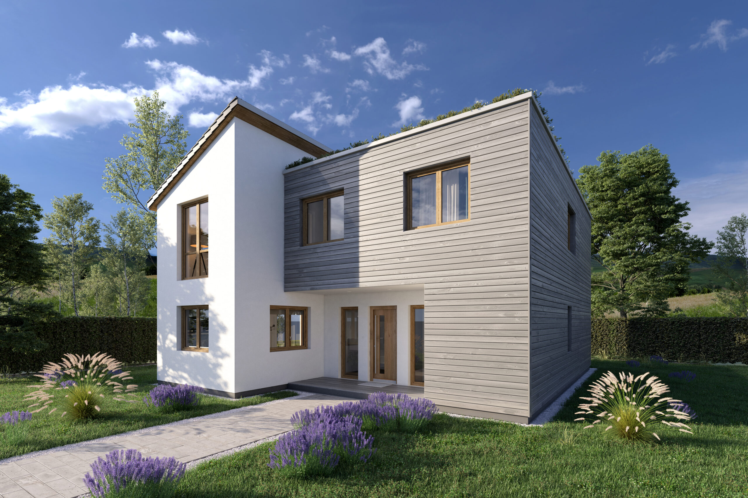 Dieses modern-designte arboraHaus fügt sich perfekt in die Natur ein.